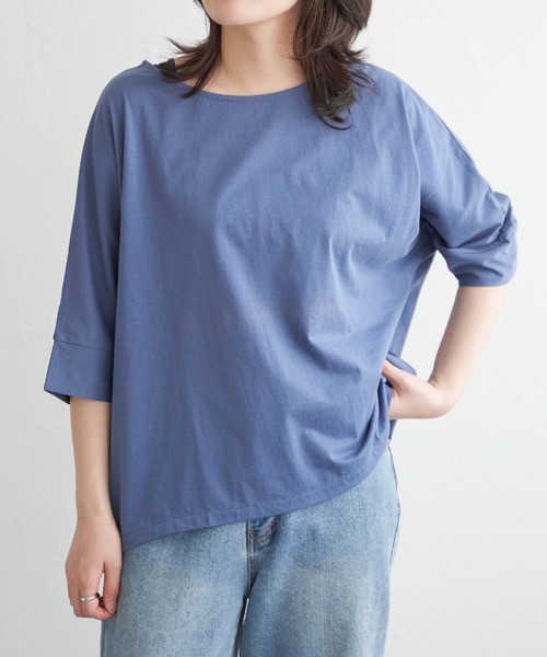 VENCEEXCHANGE(ヴァンスエクスチェンジ)の「5分袖プルオーバー(Tシャツ/カットソー・レディース・ブルー/ブラック/オリーブ/ベージュ/レッド・L/M/S)」の4枚目の写真