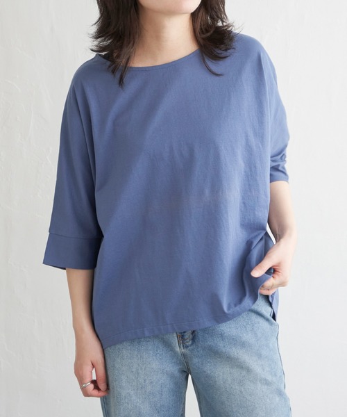 VENCEEXCHANGE(ヴァンスエクスチェンジ)の「5分袖プルオーバー(Tシャツ/カットソー・レディース・ブルー/ブラック/オリーブ/ベージュ/レッド・L/M/S)」の7枚目の写真