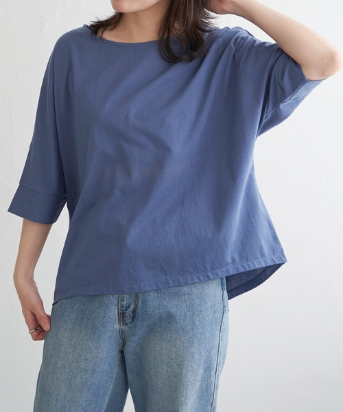 VENCEEXCHANGE(ヴァンスエクスチェンジ)の「5分袖プルオーバー(Tシャツ/カットソー・レディース・ブルー/ブラック/オリーブ/ベージュ/レッド・L/M/S)」の8枚目の写真