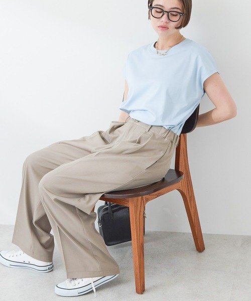 AMERICAN HOLIC(アメリカンホリック)の「きれいめフレンチスリーブコットンプルオーバー(Tシャツ/カットソー・レディース・モカ/オフホワイト/ブラック/ライトブルー/その他6・M/L)」の12枚目の写真