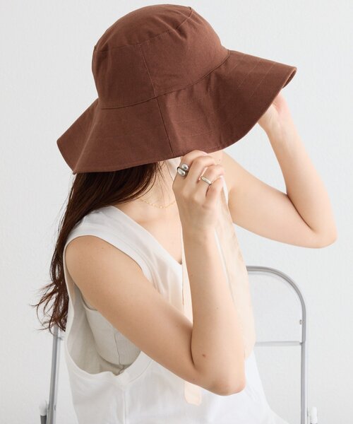 CIAOPANIC TYPY（チャオパニックティピー）の「【UV】アソート柄紐付きHAT（ハット・レディース・ブラック/オフホワイト/ブラウン・ONE SIZE）」の16枚目の写真