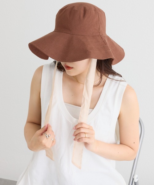 CIAOPANIC TYPY（チャオパニックティピー）の「【UV】アソート柄紐付きHAT（ハット・レディース・ブラック/オフホワイト/ブラウン・ONE SIZE）」の6枚目の写真