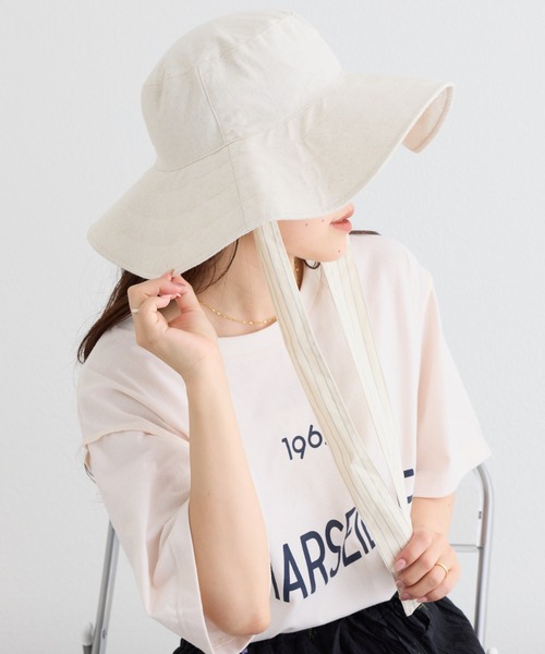 CIAOPANIC TYPY（チャオパニックティピー）の「【UV】アソート柄紐付きHAT（ハット・レディース・ブラック/オフホワイト/ブラウン・ONE SIZE）」の4枚目の写真