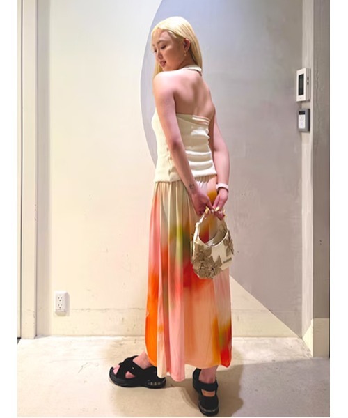 Desigual(デシグアル)の「2イン1グラデーション ハルターワンピース ドレス(ワンピース・レディース・ホワイト・XS/XL/L/M/S)」の1枚目の写真