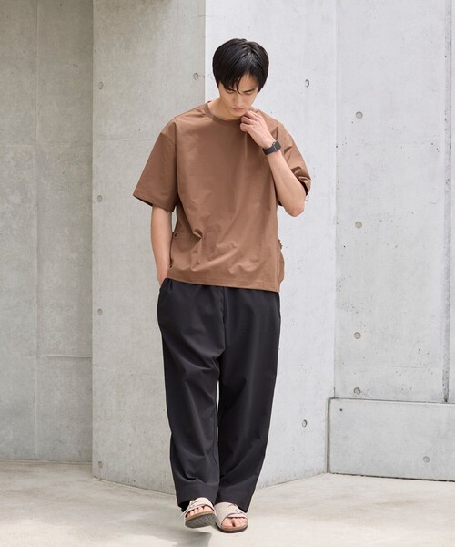 coen(コーエン)の「ハイカーテックライトウェイトTシャツ 【洗濯機洗い可・2WAYストレッチ・防シワ】(Tシャツ/カットソー・メンズ・ブラック/ブラウン/ダークグレー・S/M/L/XL)」の14枚目の写真