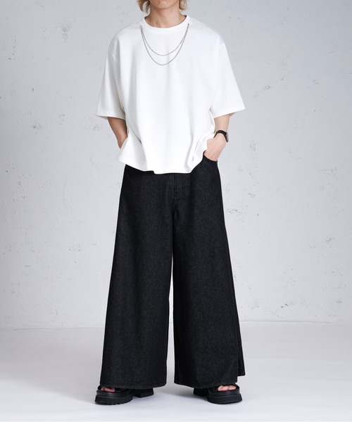 Ellno Loset(エルノロゼット)の「スーパーフレアバギーデニム(デニムパンツ・メンズ・ネイビー/ブラック・マルチサイズ)」の11枚目の写真