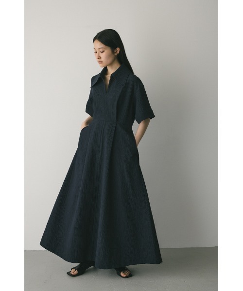 ビッグカラーフレアワンピース（ワンピース）｜STYLEMIXER（スタイル