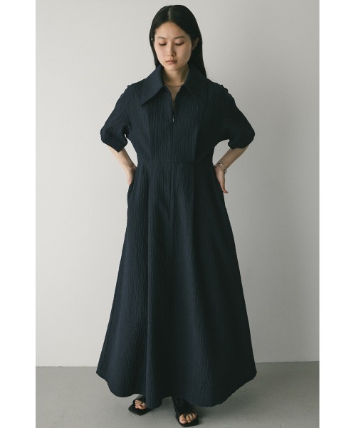 ビッグカラーフレアワンピース（ワンピース）｜STYLEMIXER（スタイル