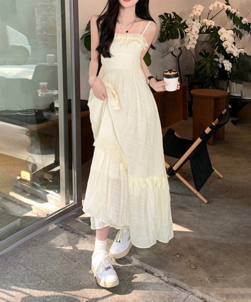 Miniministore(ミニミニストア)の「キャミワンピース ティアードワンピロング(ワンピース・レディース・アイボリー・L/M)」の2枚目の写真