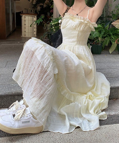 Miniministore(ミニミニストア)の「キャミワンピース ティアードワンピロング(ワンピース・レディース・アイボリー・L/M)」の6枚目の写真