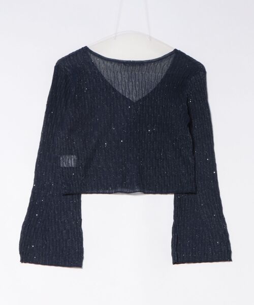 one way(ワンウェイ)の「スパンコールニットカーディガン(カーディガン/ボレロ・レディース・ブルー/オフホワイト/イエロー/ネイビー・FREE)」の15枚目の写真