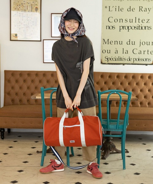 niko and...（ニコアンド）の「オリジナル撥水ロール2WAYボストンバッグ（ボストンバッグ・レディース・オレンジ/ネイビー・0）」の5枚目の写真