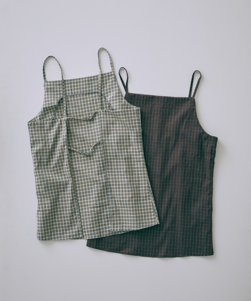 ブラウス シャツ Back Open Checked Camisole レディース EN NEUME（エンノイム）の「Back Open Checked Camisole（シャツ
