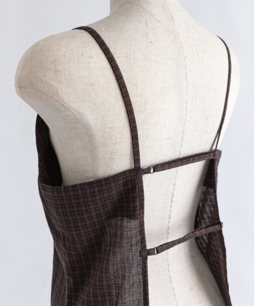 ブラウス シャツ Back Open Checked Camisole レディース EN NEUME（エンノイム）の「Back Open Checked Camisole（シャツ