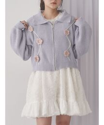 blugirl♡ブルーガール 花柄 長袖 カーディガン 美品 イタリア　綿100 ブルーガール花柄カーディガン40とスカート42ベルト付属品