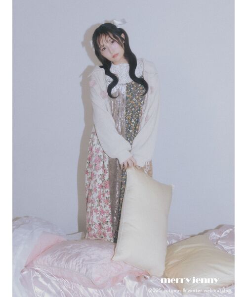 セール】お花咲いたzipニットカーディガン（カーディガン/ボレロ