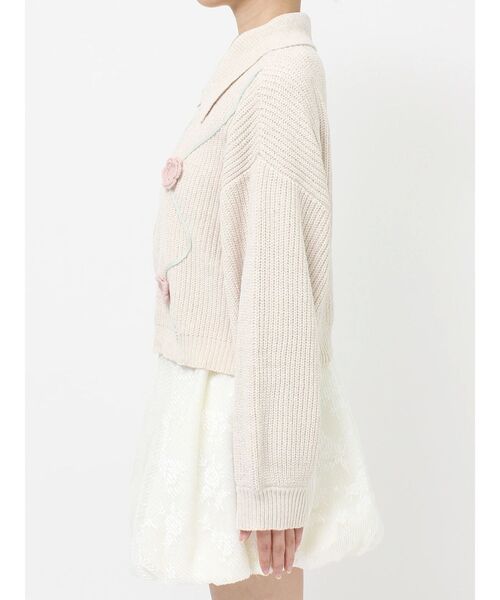 merry jenny（メリージェニー）の「お花咲いたzipニットカーディガン（カーディガン/ボレロ・レディース・アイボリー/ブルー/ピンク・FREE）」の13枚目の写真