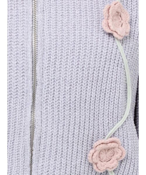 merry jenny（メリージェニー）の「お花咲いたzipニットカーディガン（カーディガン/ボレロ・レディース・アイボリー/ブルー/ピンク・FREE）」の10枚目の写真