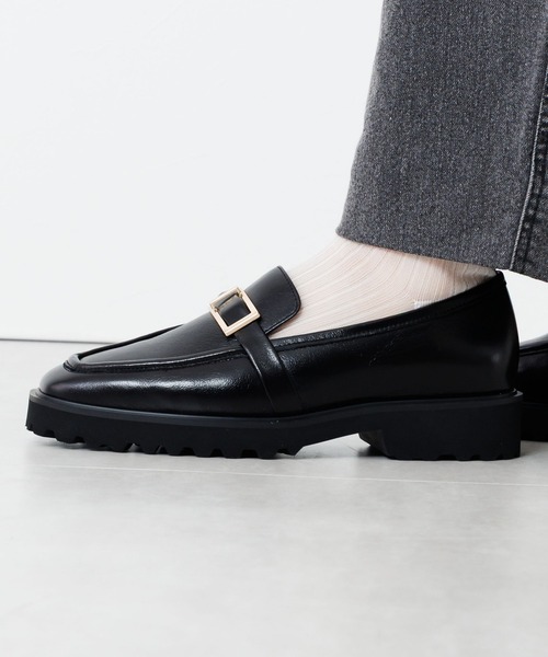 HIMIKO(ヒミコ)の「【HIMIKO】【撥水】トラックソールスクエアバックルローファー/651321(ローファー・レディース・ブラック/アイボリー/ブラウン・22.0cm/23.0cm/24.0cm/25.5cm/22.5cm/23.5cm/24.5cm/25.0cm)」の8枚目の写真