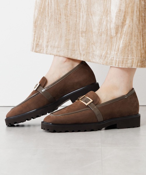 HIMIKO(ヒミコ)の「【HIMIKO】【撥水】トラックソールスクエアバックルローファー/651321(ローファー・レディース・ブラック/アイボリー/ブラウン・22.0cm/23.0cm/24.0cm/25.5cm/22.5cm/23.5cm/24.5cm/25.0cm)」の16枚目の写真