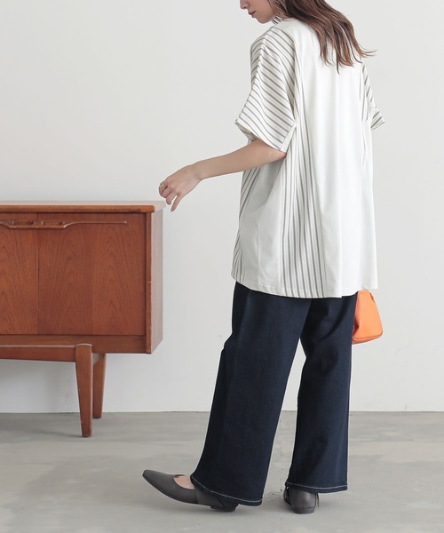 n'OrLABEL(ノアールレーベル)の「異素材切替ドルマンカットソー(Tシャツ/カットソー・レディース・アイボリー/モカ/ネイビー・FREE)」の10枚目の写真