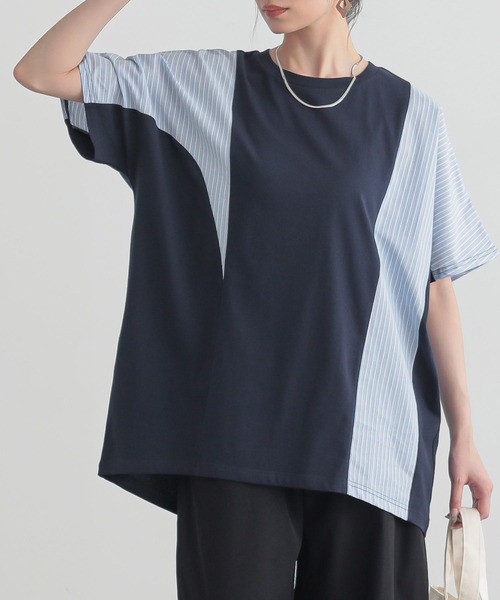 n'OrLABEL(ノアールレーベル)の「異素材切替ドルマンカットソー(Tシャツ/カットソー・レディース・アイボリー/モカ/ネイビー・FREE)」の12枚目の写真
