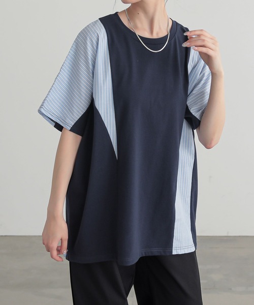 n'OrLABEL(ノアールレーベル)の「異素材切替ドルマンカットソー(Tシャツ/カットソー・レディース・アイボリー/モカ/ネイビー・FREE)」の13枚目の写真