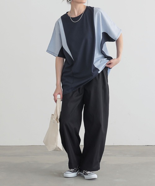 n'OrLABEL(ノアールレーベル)の「異素材切替ドルマンカットソー(Tシャツ/カットソー・レディース・アイボリー/モカ/ネイビー・FREE)」の15枚目の写真