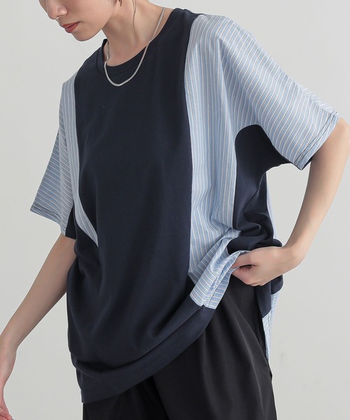 n'OrLABEL(ノアールレーベル)の「異素材切替ドルマンカットソー(Tシャツ/カットソー・レディース・アイボリー/モカ/ネイビー・FREE)」の11枚目の写真