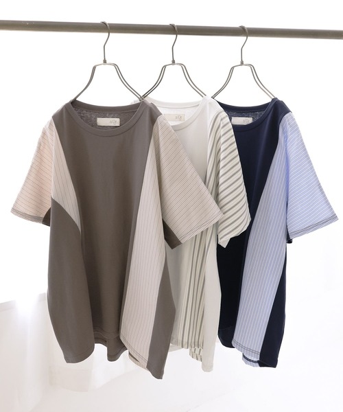 n'OrLABEL(ノアールレーベル)の「異素材切替ドルマンカットソー(Tシャツ/カットソー・レディース・アイボリー/モカ/ネイビー・FREE)」の4枚目の写真