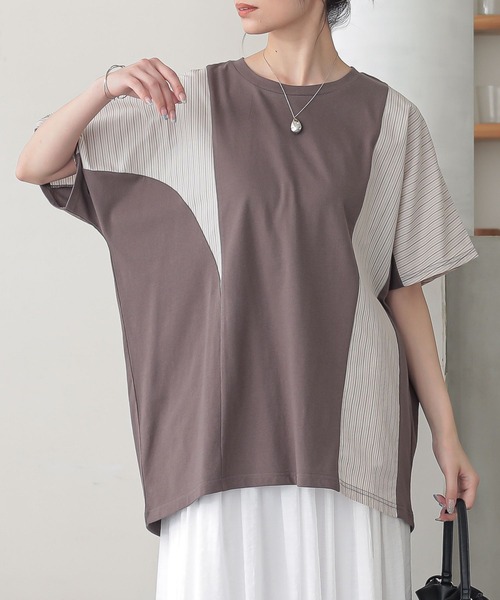 n'OrLABEL(ノアールレーベル)の「異素材切替ドルマンカットソー(Tシャツ/カットソー・レディース・アイボリー/モカ/ネイビー・FREE)」の22枚目の写真