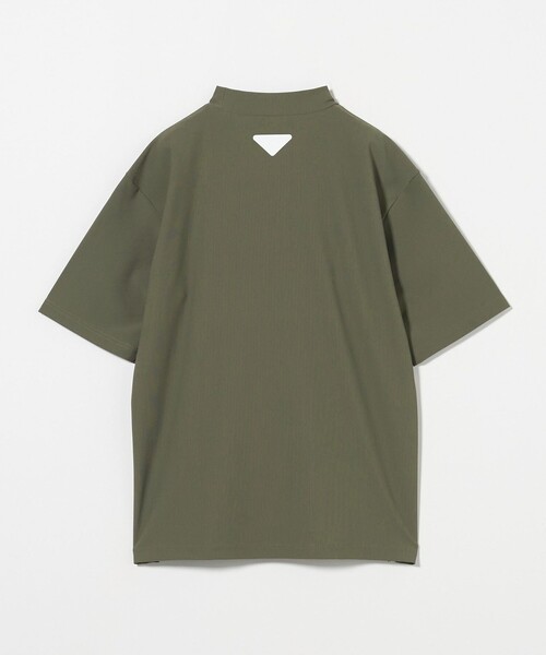 美品　ユナイテッドアローズゴルフ　モックネック　グレージュ メンズ ロゴ モックネック ポロシャツ（Tシャツ/カットソー