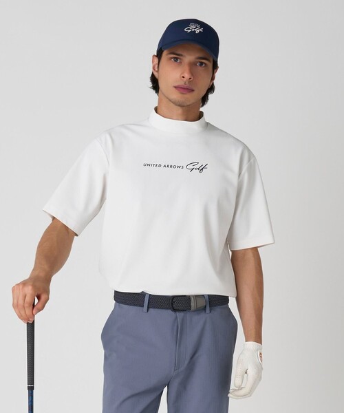 セール】メンズ ロゴ モックネック ポロシャツ（Tシャツ