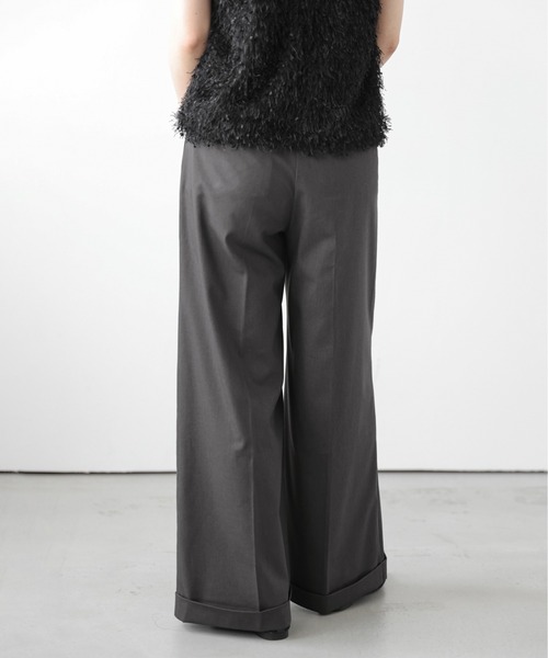 ワイドストレートスラックスパンツ