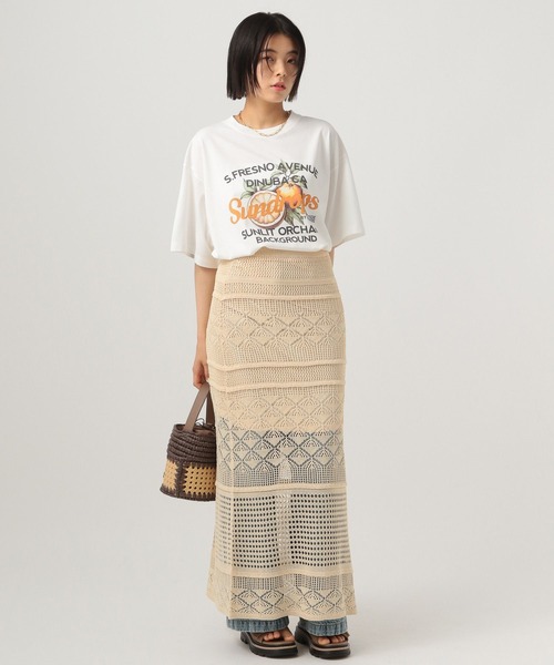 BAYFLOW（ベイフロー）の「グラフィックBIGTシャツ（Tシャツ/カットソー・レディース・レッド/オレンジ/ブルー・FREE）」の6枚目の写真