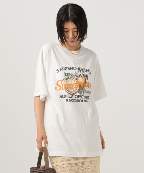 BAYFLOW（ベイフロー）の「グラフィックBIGTシャツ（Tシャツ/カットソー・レディース・レッド/オレンジ/ブルー・FREE）」の7枚目の写真