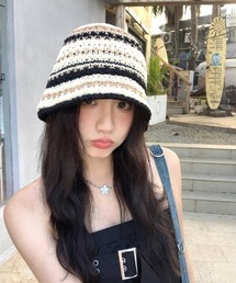 Ritzy（リッツィー）の「6色展開　ストライプ柄バケットハット（ハット）」