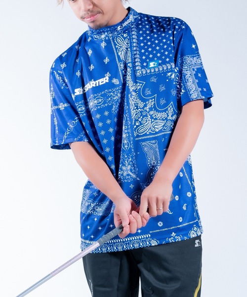 STARTER(スターター)の「【STARTER GOLF】スターターゴルフ BANDANA MOCK NECK TEE モックネック Tシャツ SG-123004(Tシャツ/カットソー・メンズ・ブラック/レッド/ネイビー・M/L)」の4枚目の写真