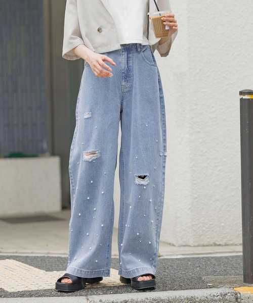 GIRLデザインデニム/AND YUA ANY/575225（デニムパンツ）｜GLOBAL WORK