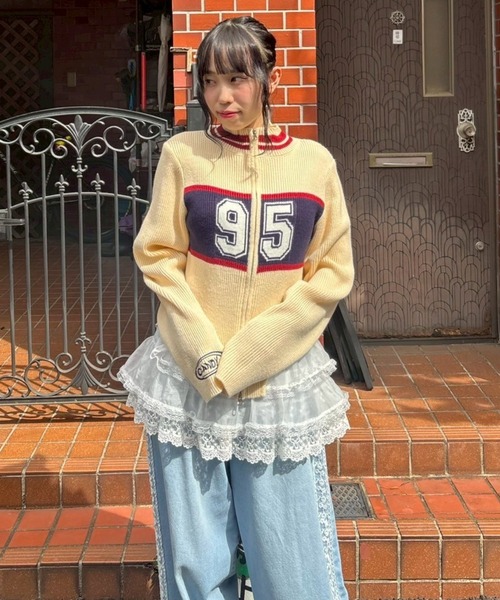 Candy Stripper（キャンディストリッパー）の「SHEER SKIRT LAYERED DENIM パンツ（デニムパンツ・レディース・ライトインディゴブルー/インディゴブルー・FREE）」の17枚目の写真