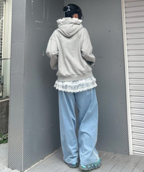Candy Stripper（キャンディストリッパー）の「SHEER SKIRT LAYERED DENIM パンツ（デニムパンツ・レディース・ライトインディゴブルー/インディゴブルー・FREE）」の21枚目の写真