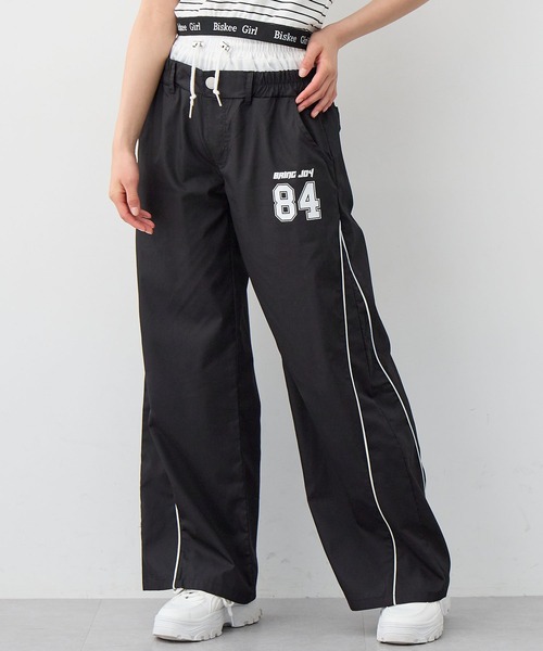 セール】ダブルウエスト ナンバーロゴワイドパンツ（カーゴパンツ