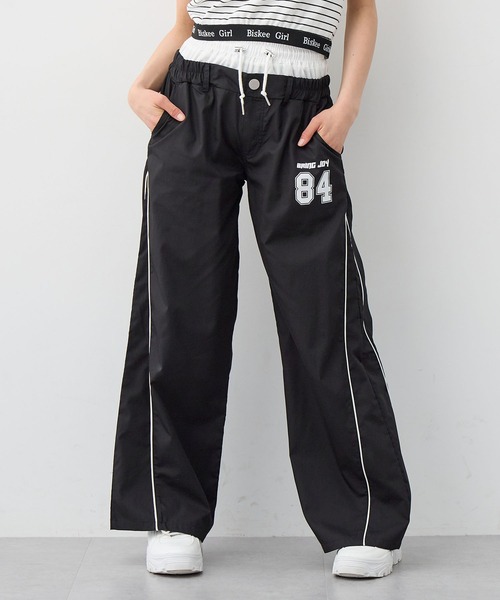BISKEE（ビスキー）の「ダブルウエスト ナンバーロゴワイドパンツ（カーゴパンツ・キッズ・ブラック/ネイビー・140cm/150cm/160cm）」の5枚目の写真