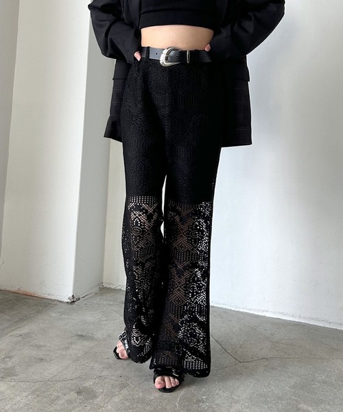 PAGEBOY（ページボーイ）の「レースワイドフレアパンツ（その他