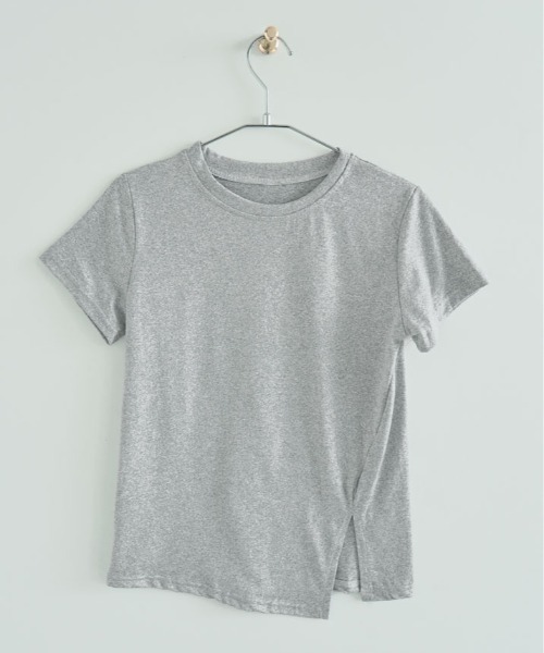 kirakiraShop(キラキラショップ)の「サイドスリット 半袖 Tシャツ(ニット/セーター・レディース・グレー/ベージュ/ブラック/ホワイト・FREE)」の21枚目の写真