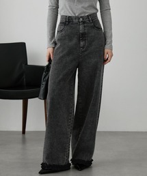 nui nullu | 【nui nullu】ヴィンテージライクフリルデザインワイドデニムパンツ(デニムパンツ)