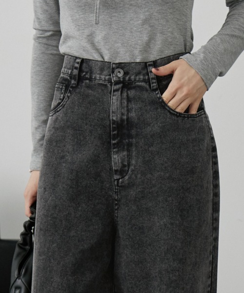 nui nullu（ヌイヌル）の「【nui nullu】ヴィンテージライクフリルデザインワイドデニムパンツ（デニムパンツ・レディース・ブラウン/ブラック/ブルー・L/M/S）」の20枚目の写真