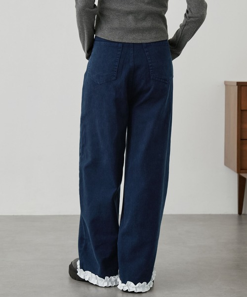 nui nullu（ヌイヌル）の「【nui nullu】ヴィンテージライクフリルデザインワイドデニムパンツ（デニムパンツ・レディース・ブラウン/ブラック/ブルー・L/M/S）」の14枚目の写真