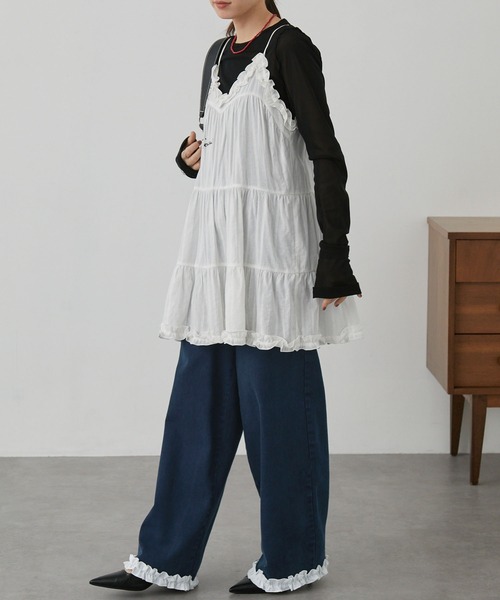 nui nullu（ヌイヌル）の「【nui nullu】ヴィンテージライクフリルデザインワイドデニムパンツ（デニムパンツ・レディース・ブラウン/ブラック/ブルー・L/M/S）」の19枚目の写真