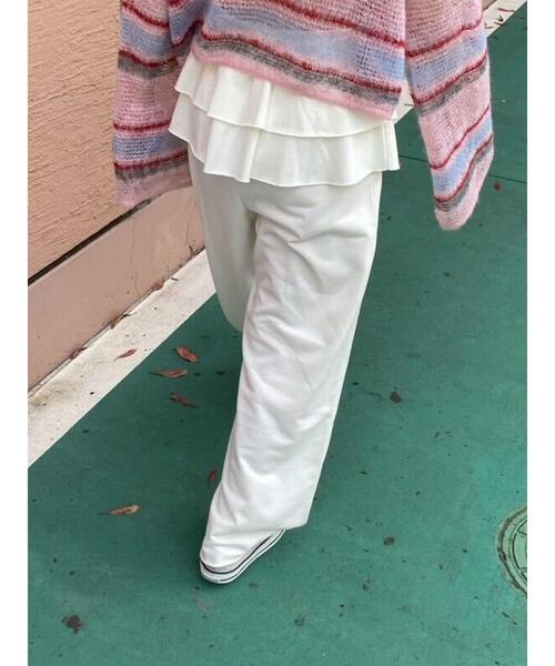 ehka sopo（エヘカソポ）の「フリル付きスウェットパンツ（スウェットパンツ・レディース・グレー/ブラック/キナリ・F）」の5枚目の写真